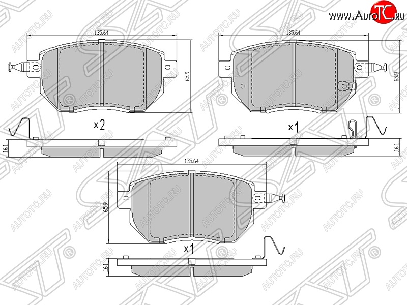 1 459 р. Колодки тормозные SAT (передние)  INFINITI FX35 ( S50,  S51) - FX50  S51  с доставкой в г. Нижний Новгород