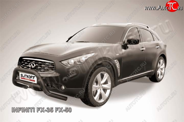 34 749 р. Кенгурятник d76 низкий INFINITI FX35 S51 дорестайлинг (2008-2011) (Цвет: серебристый)  с доставкой в г. Нижний Новгород