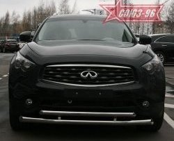 Защита переднего бампера двойная Souz-96 (d76/60) INFINITI FX50 S51 дорестайлинг (2008-2011)