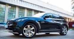 17 999 р. Защита порогов из круглой трубы диаметром 42 мм Russtal INFINITI FX37 S51 рестайлинг (2011-2013) (Защита порогов с со скосами на торцах (вариант 1))  с доставкой в г. Нижний Новгород. Увеличить фотографию 2