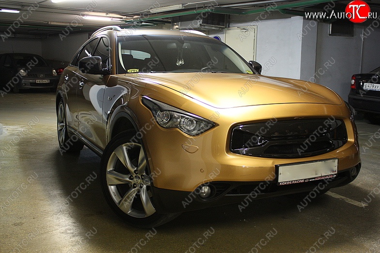 2 099 р. Реснички на фары Custom INFINITI FX50 S51 дорестайлинг (2008-2011) (Неокрашенные)  с доставкой в г. Нижний Новгород