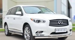 13 849 р. Защита порогов из круглой трубы диаметром 63 мм Russtal INFINITI JX35 (2012-2014) (Защита порогов с со скосами на торцах (вариант 1))  с доставкой в г. Нижний Новгород. Увеличить фотографию 5