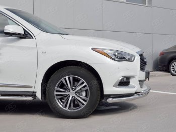 17 999 р. Защита переднего бампера (2 трубыØ63 и 42 мм, нержавейка) SLITKOFF  INFINITI QX60  L50 (2016-2021) рестайлинг  с доставкой в г. Нижний Новгород. Увеличить фотографию 3