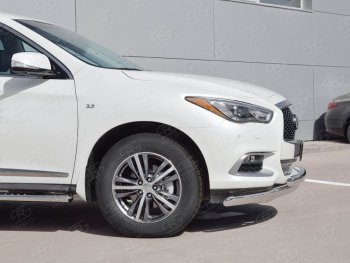 27 999 р. Защита переднего бампера (2 трубыØ75х42 мм, нержавейка) Russtal INFINITI QX60 L50 рестайлинг (2016-2021)  с доставкой в г. Нижний Новгород. Увеличить фотографию 3