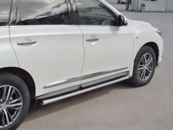 30 649 р. Порожки для ног (труба Ø75х42 овал с проступью) Russtal INFINITI QX60 L50 рестайлинг (2016-2021)  с доставкой в г. Нижний Новгород. Увеличить фотографию 3