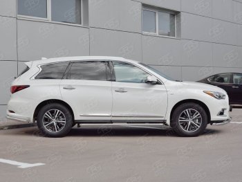 21 699 р. Широкая защита порогов с трубой диаметром 42 мм SLITKOFF v1  INFINITI QX60  L50 (2016-2021) рестайлинг  с доставкой в г. Нижний Новгород. Увеличить фотографию 3