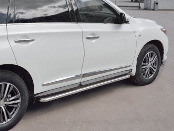 20 499 р. Широкая защита порогов с трубой диаметром 42 мм SLITKOFF v2  INFINITI QX60  L50 (2016-2021) рестайлинг  с доставкой в г. Нижний Новгород. Увеличить фотографию 3