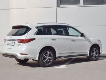 14 999 р. Защита заднего бампера (Ø63 мм волна, нержавейка) Russtal INFINITI QX60 L50 рестайлинг (2016-2021)  с доставкой в г. Нижний Новгород. Увеличить фотографию 2