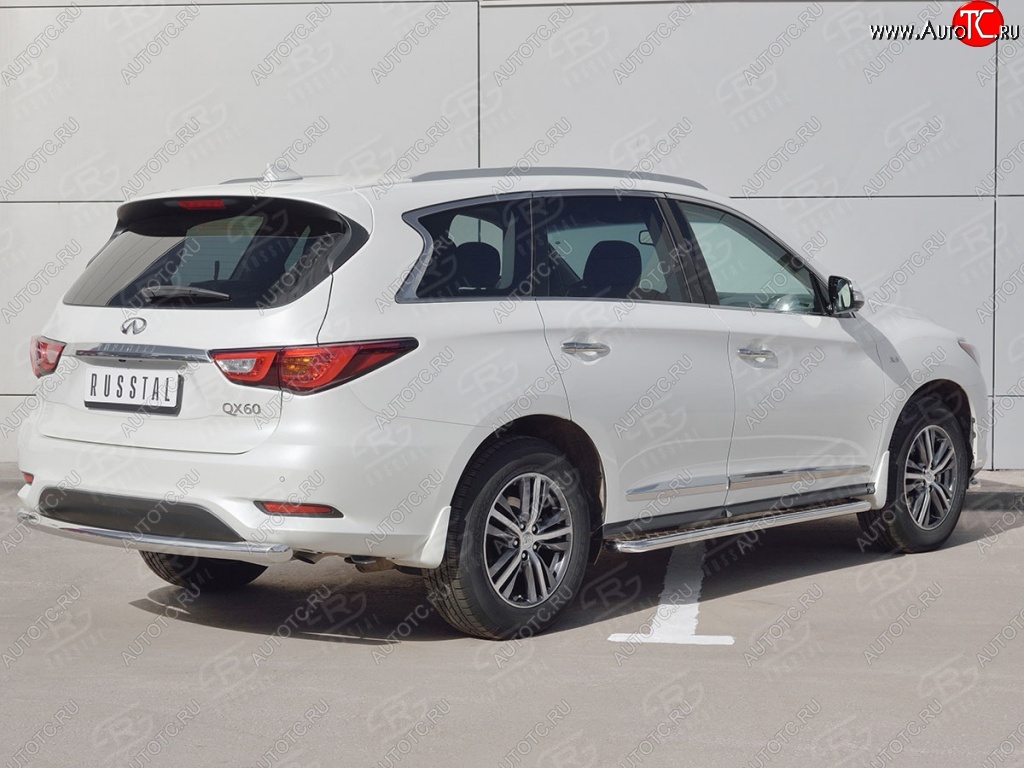 17 649 р. Одинарная защита заднего бампера из трубы d63 мм SLITKOFF INFINITI QX60 L50 рестайлинг (2016-2021)  с доставкой в г. Нижний Новгород