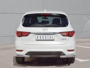 10 649 р. Защита заднего бампера (Ø63 мм уголки, нержавейка) Russtal  INFINITI QX60  L50 (2016-2021) рестайлинг  с доставкой в г. Нижний Новгород. Увеличить фотографию 2