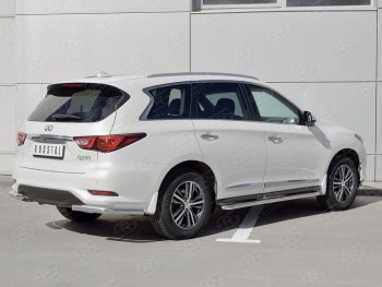 10 649 р. Защита заднего бампера (Ø63 мм уголки, нержавейка) Russtal  INFINITI QX60  L50 (2016-2021) рестайлинг  с доставкой в г. Нижний Новгород. Увеличить фотографию 3