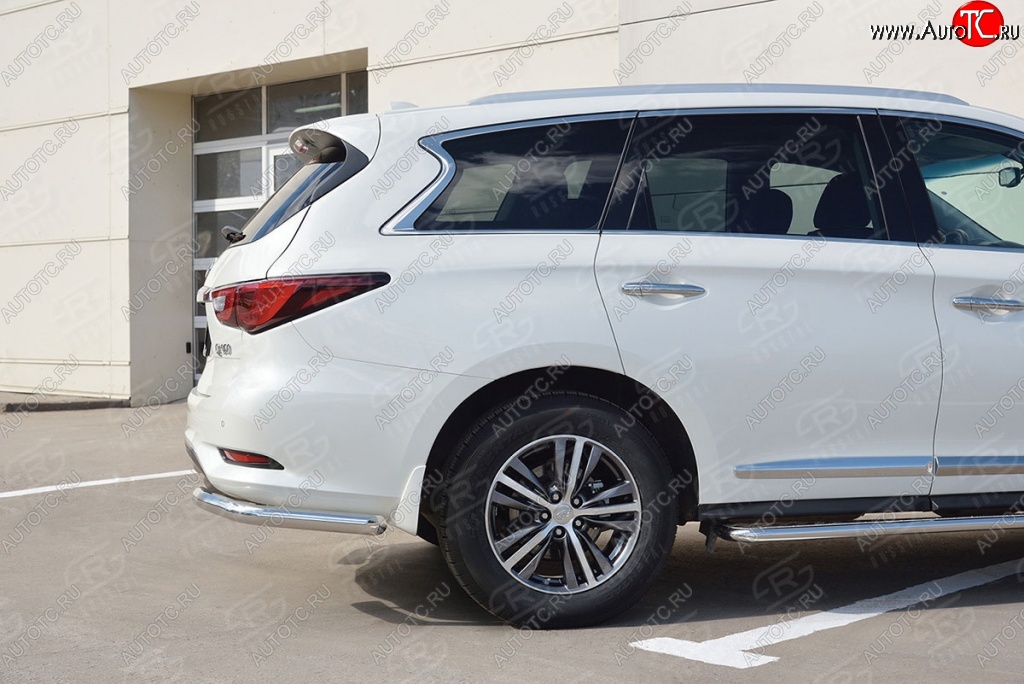 10 649 р. Защита заднего бампера (Ø63 мм уголки, нержавейка) Russtal  INFINITI QX60  L50 (2016-2021) рестайлинг  с доставкой в г. Нижний Новгород