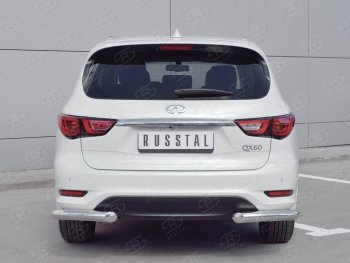 18 699 р. Защита заднего бампера (Ø76 мм уголки, нержавейка) Russtal INFINITI QX60 L50 рестайлинг (2016-2021)  с доставкой в г. Нижний Новгород. Увеличить фотографию 3