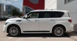 14 549 р. Защита порогов из круглой трубы диаметром 42 мм SLITKOFF  INFINITI QX80  Z62 (2014-2018) 1-ый рестайлинг  с доставкой в г. Нижний Новгород. Увеличить фотографию 4