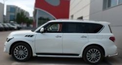 14 999 р. Защита порогов из круглой укороченной трубы диаметром 42 мм SLITKOFF  INFINITI QX80  Z62 (2014-2018) 1-ый рестайлинг  с доставкой в г. Нижний Новгород. Увеличить фотографию 4