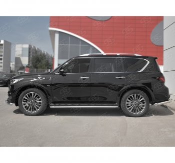 16 549 р. Защита порогов (Ø42 мм, нержавейка) SLITKOFF INFINITI QX80 Z62 2-ой рестайлинг (2018-2024)  с доставкой в г. Нижний Новгород. Увеличить фотографию 3