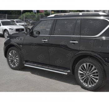 14 999 р. Защита порогов (Ø42 мм, нержавейка) SLITKOFF  INFINITI QX80  Z62 (2018-2024) 2-ой рестайлинг  с доставкой в г. Нижний Новгород. Увеличить фотографию 2