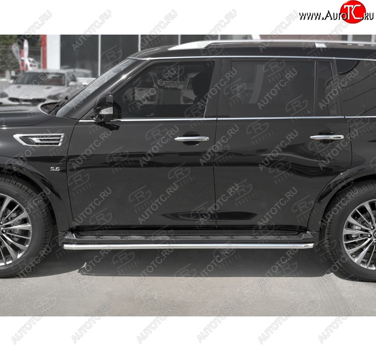 16 549 р. Защита порогов (Ø42 мм, нержавейка) SLITKOFF INFINITI QX80 Z62 2-ой рестайлинг (2018-2024)  с доставкой в г. Нижний Новгород