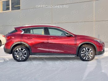 15 899 р. Защита порогов (Ø42 мм) SLITKOFF INFINITI QX30 H15E (2016-2020) (Вариант 3 (круглые торцы под 90°))  с доставкой в г. Нижний Новгород. Увеличить фотографию 3