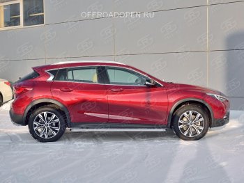 20 499 р. Порожки для ног (труба Ø42) SLITKOFF  INFINITI QX30  H15E (2016-2020) (Вариант 2 (лист алюм, проф.сталь))  с доставкой в г. Нижний Новгород. Увеличить фотографию 3