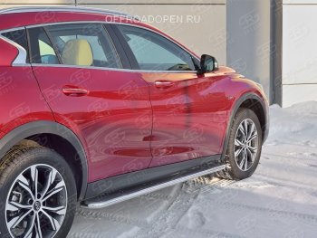 30 999 р. Порожки для ног (труба Ø42) SLITKOFF  INFINITI QX30  H15E (2016-2020) (Вариант 3 (лист нерж, проф. нерж))  с доставкой в г. Нижний Новгород. Увеличить фотографию 3