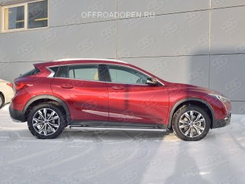 30 999 р. Порожки для ног (труба Ø42) SLITKOFF  INFINITI QX30  H15E (2016-2020) (Вариант 3 (лист нерж, проф. нерж))  с доставкой в г. Нижний Новгород. Увеличить фотографию 4