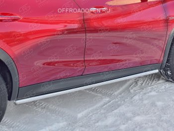 16 549 р. Защита порогов (Ø63 мм) SLITKOFF INFINITI QX30 H15E (2016-2020) (Вариант 2 (пластиковые заглушки))  с доставкой в г. Нижний Новгород. Увеличить фотографию 4