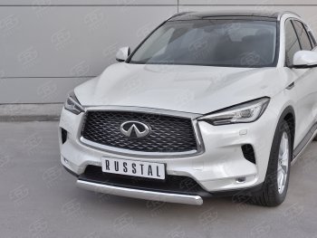 15 649 р. Защита переднего бампера (Ø75х42 дуга, нержавейка) Russtal INFINITI Qx50 J55 (2017-2022)  с доставкой в г. Нижний Новгород. Увеличить фотографию 2