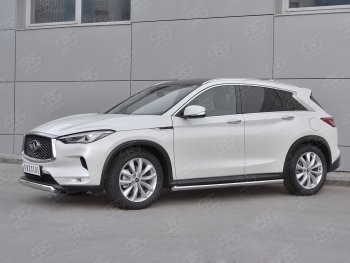 15 649 р. Защита переднего бампера (Ø75х42 дуга, нержавейка) Russtal INFINITI Qx50 J55 (2017-2022)  с доставкой в г. Нижний Новгород. Увеличить фотографию 3