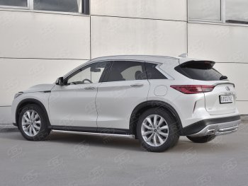 17 649 р. Защита заднего бампера (2 трубы Ø63 и 42 мм , нержавейка) SLITKOFF  INFINITI Qx50  J55 (2017-2022)  с доставкой в г. Нижний Новгород. Увеличить фотографию 2