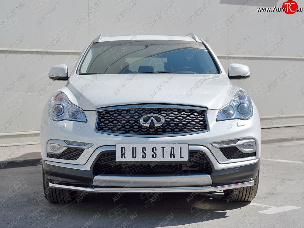 18 549 р. Защита переднего бампера (Ø42 мм, нержавейка) SLITKOFF  INFINITI Qx50  J50 (2013-2016) дорестайлинг  с доставкой в г. Нижний Новгород