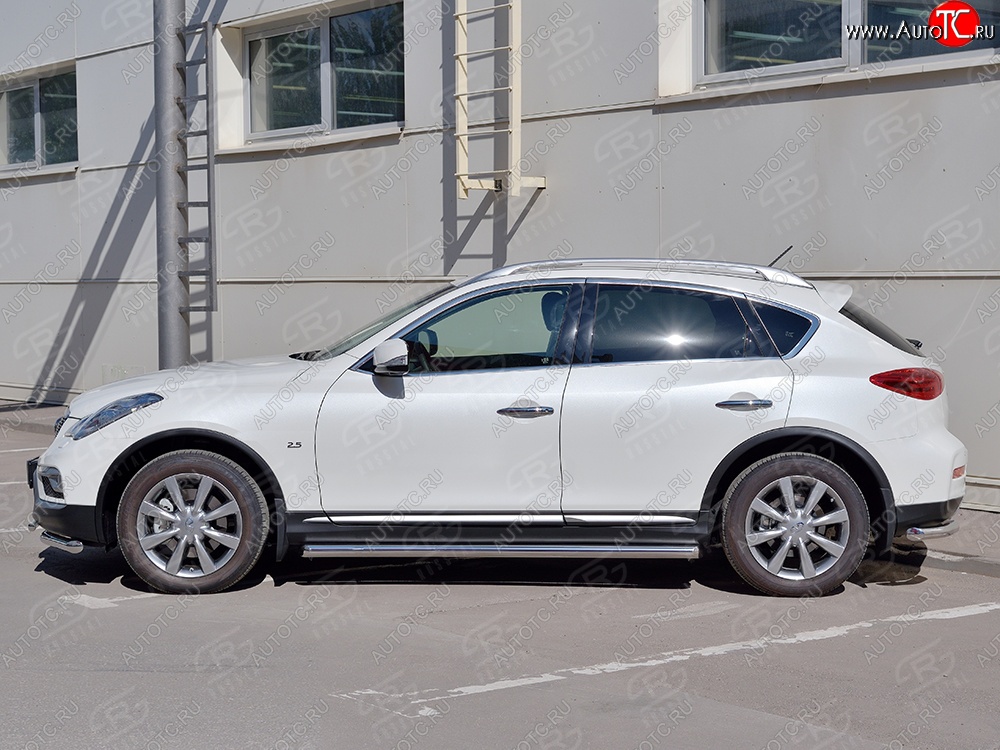 15 749 р. Защита порогов из круглой трубы диаметром 63 мм SLITKOFF  INFINITI Qx50  J50 (2013-2016) дорестайлинг  с доставкой в г. Нижний Новгород