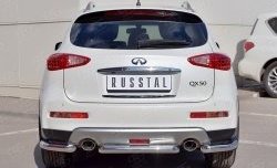 9 949 р. Защита заднего бампера (Ø63 мм уголки, нержавейка) Russtal  INFINITI Qx50  J50 (2015-2018) рестайлинг  с доставкой в г. Нижний Новгород. Увеличить фотографию 1