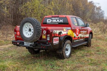 70 999 р. Бампер задний силовой РИФ (стандарт) Isuzu D-Max RT85,TFR DoubleCab рестайлинг (2015-2021) (С квадратом под фаркоп, калиткой и фонарями)  с доставкой в г. Нижний Новгород. Увеличить фотографию 6