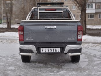 Защита заднего бампера (2 трубы Ø63 мм, нержавейка) Isuzu D-Max RT85,TFR DoubleCab рестайлинг (2015-2021)