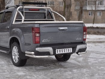 18 999 р. Защита заднего бампера (2 трубы Ø63 мм, нержавейка) Isuzu D-Max RT85,TFR DoubleCab рестайлинг (2015-2021)  с доставкой в г. Нижний Новгород. Увеличить фотографию 2