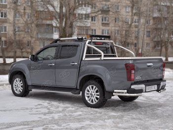 18 999 р. Защита заднего бампера (2 трубы Ø63 мм, нержавейка) Isuzu D-Max RT85,TFR DoubleCab рестайлинг (2015-2021)  с доставкой в г. Нижний Новгород. Увеличить фотографию 3