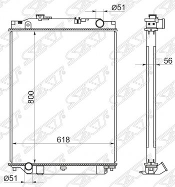 Радиатор двигателя SAT (пластинчатый, МКПП) Isuzu Forward (1970-2015)