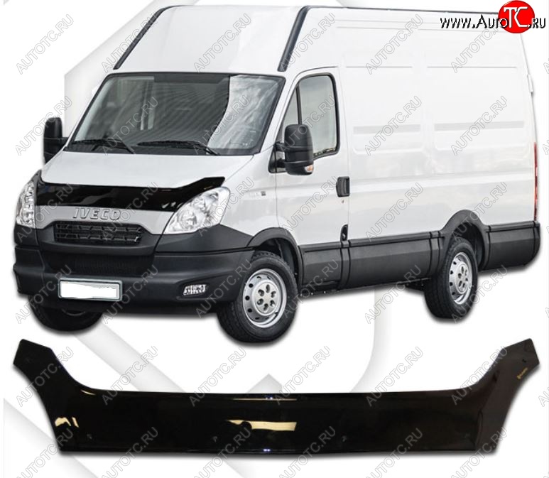 2 489 р. Дефлектор капота CA-Plastiс  Iveco Daily (2011-2014) (Classic черный, Без надписи)  с доставкой в г. Нижний Новгород