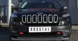 Защита переднего бампера (Trailhawk 2 трубыØ63 и 42 мм, нержавейка) Russtal Jeep (Джип) Cherokee (Чироки)  KL (2014-2017) KL дорестайлинг