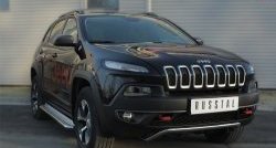 13 399 р. Защита переднего бампера (Trailhawk Ø42 мм волна, нержавейка) SLITKOFF Jeep Cherokee KL дорестайлинг (2014-2017)  с доставкой в г. Нижний Новгород. Увеличить фотографию 2