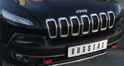 13 399 р. Защита переднего бампера (Trailhawk Ø42 мм волна, нержавейка) SLITKOFF Jeep Cherokee KL дорестайлинг (2014-2017)  с доставкой в г. Нижний Новгород. Увеличить фотографию 3