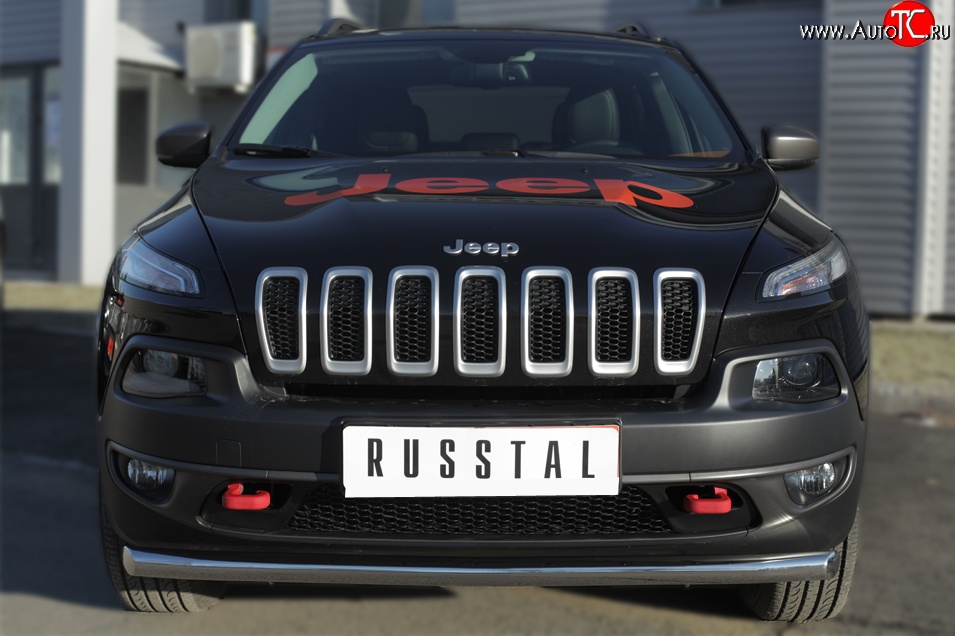 13 899 р. Одинарная защита переднего бампера (Trailhawk 63 мм) SLITKOFF Jeep Cherokee KL дорестайлинг (2014-2017)  с доставкой в г. Нижний Новгород