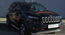 17 849 р. Защита порогов из круглой (Trailhawk, нержавейка 63 мм) SLITKOFF  Jeep Cherokee  KL (2014-2017) дорестайлинг  с доставкой в г. Нижний Новгород. Увеличить фотографию 4