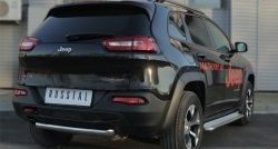 13 249 р. Защита заднего бампера (Trailhawk, 63 мм, нержавейка) SLITKOFF  Jeep Cherokee  KL (2014-2017) дорестайлинг  с доставкой в г. Нижний Новгород. Увеличить фотографию 2