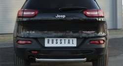 Защита заднего бампера (Trailhawk, 63 мм, нержавейка) Russtal Jeep (Джип) Cherokee (Чироки)  KL (2014-2017) KL дорестайлинг