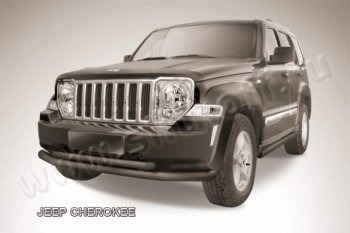 Защита переднего бампера из труб d76+d57 Slitkoff (двойная) Jeep (Джип) Cherokee (Чироки)  KK (2007-2014) KK