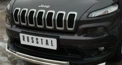 14 999 р. Защита переднего бампера (2 трубыØ63 и 42 мм, нержавейка) SLITKOFF  Jeep Cherokee  KL (2014-2017) дорестайлинг  с доставкой в г. Нижний Новгород. Увеличить фотографию 3