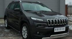 24 749 р. Защита переднего бампера (2 трубыØ75х42 мм, нержавейка) Russtal Jeep Cherokee KL дорестайлинг (2014-2017)  с доставкой в г. Нижний Новгород. Увеличить фотографию 4