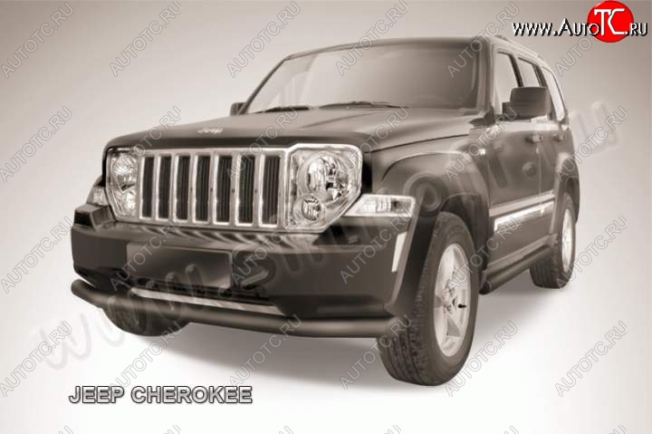 9 999 р. Защита переднего бампера их трубы d76 Slitkoff Jeep Cherokee KL дорестайлинг (2014-2017) (Цвет: серебристый)  с доставкой в г. Нижний Новгород